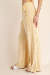 Corn Mineral Wash Wide Leg Sweatpants