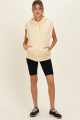 Lemon Mineral Wash Sleeveless Maternity Hoodie