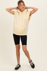 Lemon Mineral Wash Sleeveless Maternity Hoodie