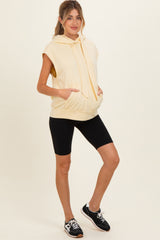 Lemon Mineral Wash Sleeveless Maternity Hoodie