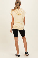 Lemon Mineral Wash Sleeveless Maternity Hoodie