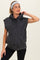 Black Mineral Wash Sleeveless Maternity Hoodie