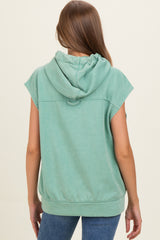 Sage Mineral Wash Sleeveless Maternity Hoodie
