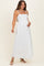 White Cotton Pintuck Tie Strap Maternity Maxi Dress