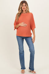 Poppy Oversize Cut Sweater Maternity Top With Raw Edge