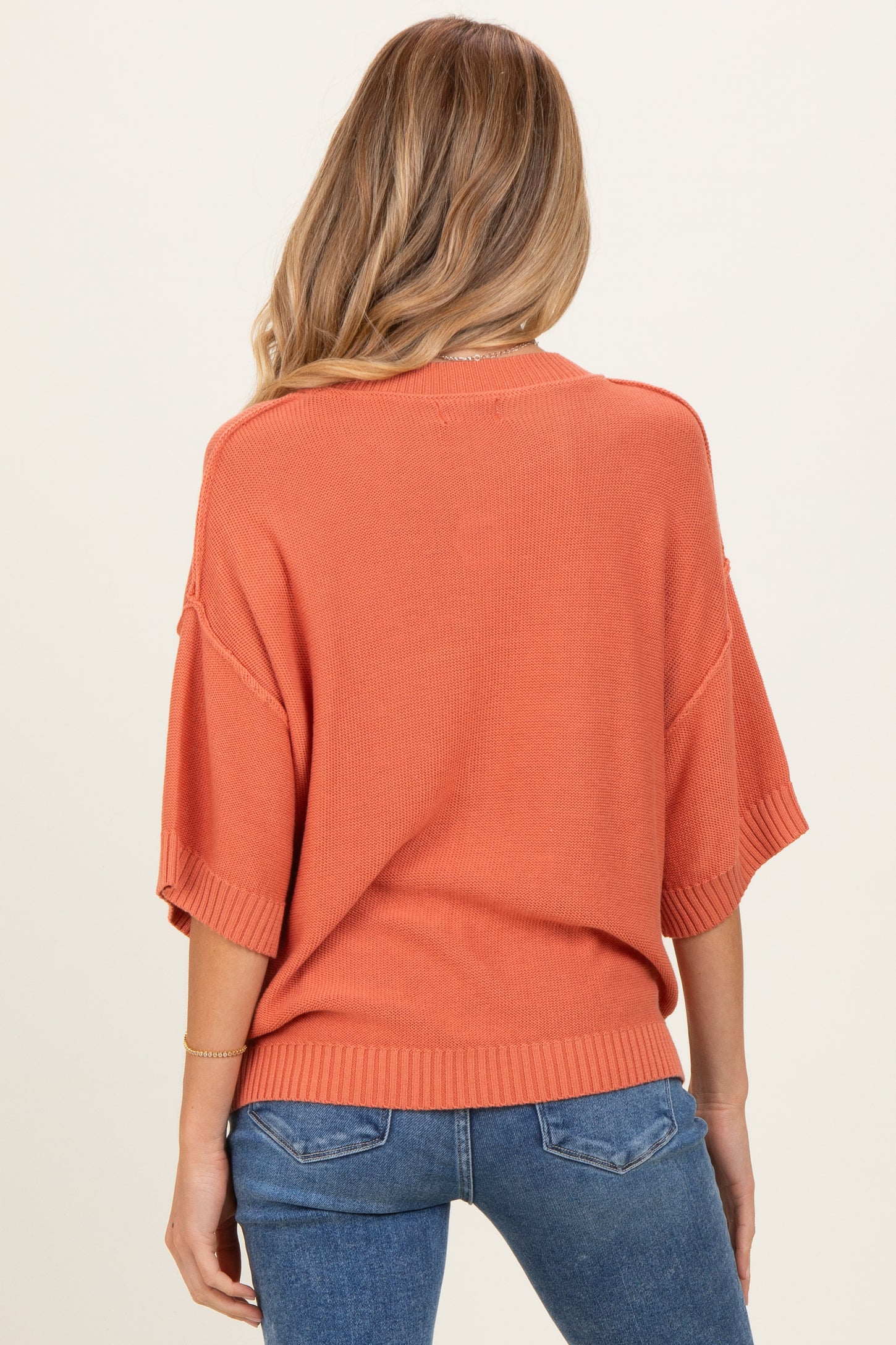Poppy Oversize Cut Sweater Maternity Top With Raw Edge