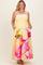 Light Yellow Floral Strapless Maternity Plus Maxi Dress
