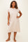 Beige Plus Round Neck Short Sleeve Midi Dress
