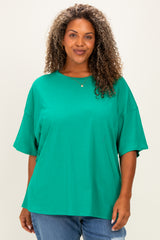 Green Plus Cotton Oversized Tunic Tee