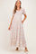 Cream Floral Ruffle Accent Smocked Maternity Maxi Dress