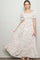 Cream Floral Ruffle Accent Smocked Maxi Dress