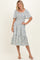 Light Blue Floral Smocked Midi Dress