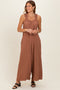 Cappucino Ruffle Strap Wide Leg Jumpsuit