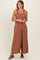 Cappucino Ruffle Strap Wide Leg Jumpsuit