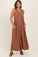 Cappucino Ruffle Strap Wide Leg Jumpsuit
