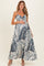 Navy Printed Cutout Tie Back Maternity Maxi Dress