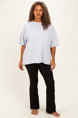 Heather Grey Plus Cotton Oversized Tunic Tee