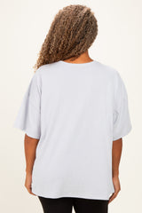 Heather Grey Plus Cotton Oversized Tunic Tee