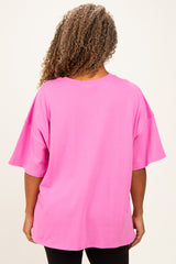 Bubble Gum Pink  Plus Cotton Oversized Tunic Tee