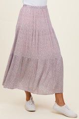 Blue Floral Maxi Skirt