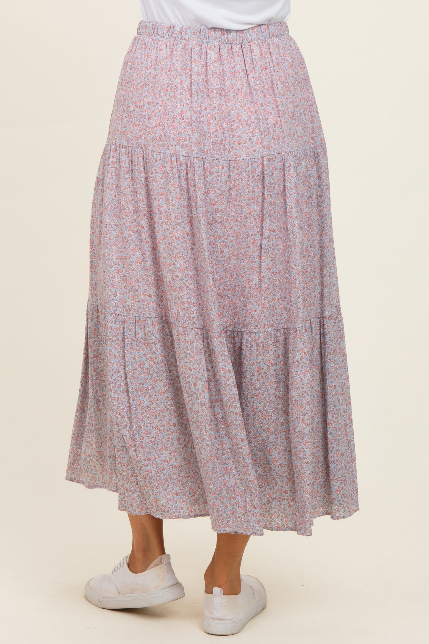 Blue Floral Maxi Skirt