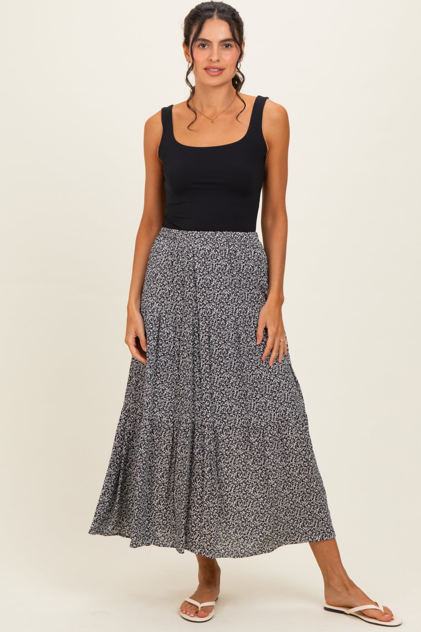 Black Floral Maxi Skirt