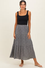 Black Floral Maxi Skirt