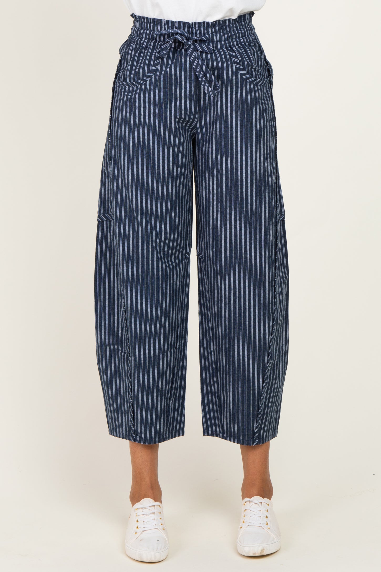 Indigo Pinstripe Maternity Pants