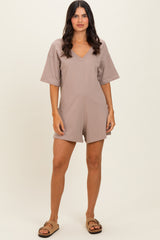 Mocha Scoop Neck Romper