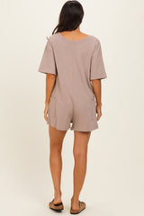 Mocha Scoop Neck Romper