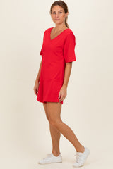 Red Scoop Neck Romper
