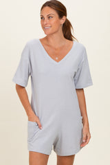 Heather Grey Scoop Neck Maternity Romper