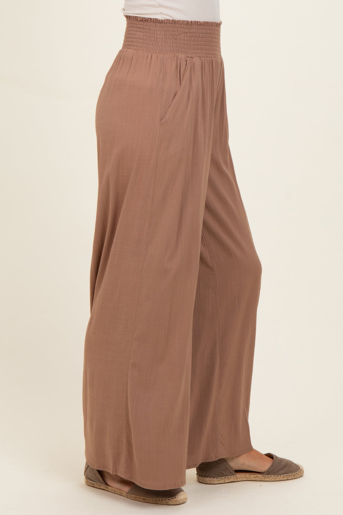 Cocoa Smocked Waistband Wide Leg Lounge Pants