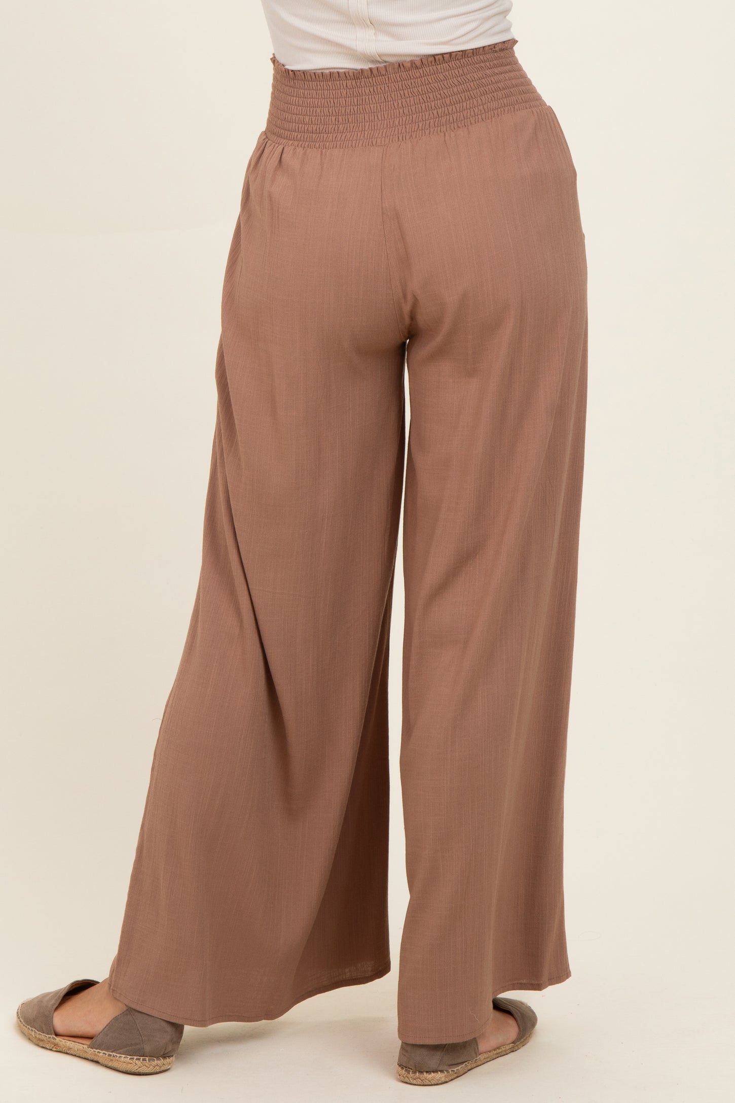 Cocoa Smocked Waistband Wide Leg Lounge Pants
