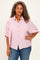 Red Plus Woven Stripe Button Down Top