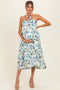 Off White Floral Halter Maternity Midi Dress