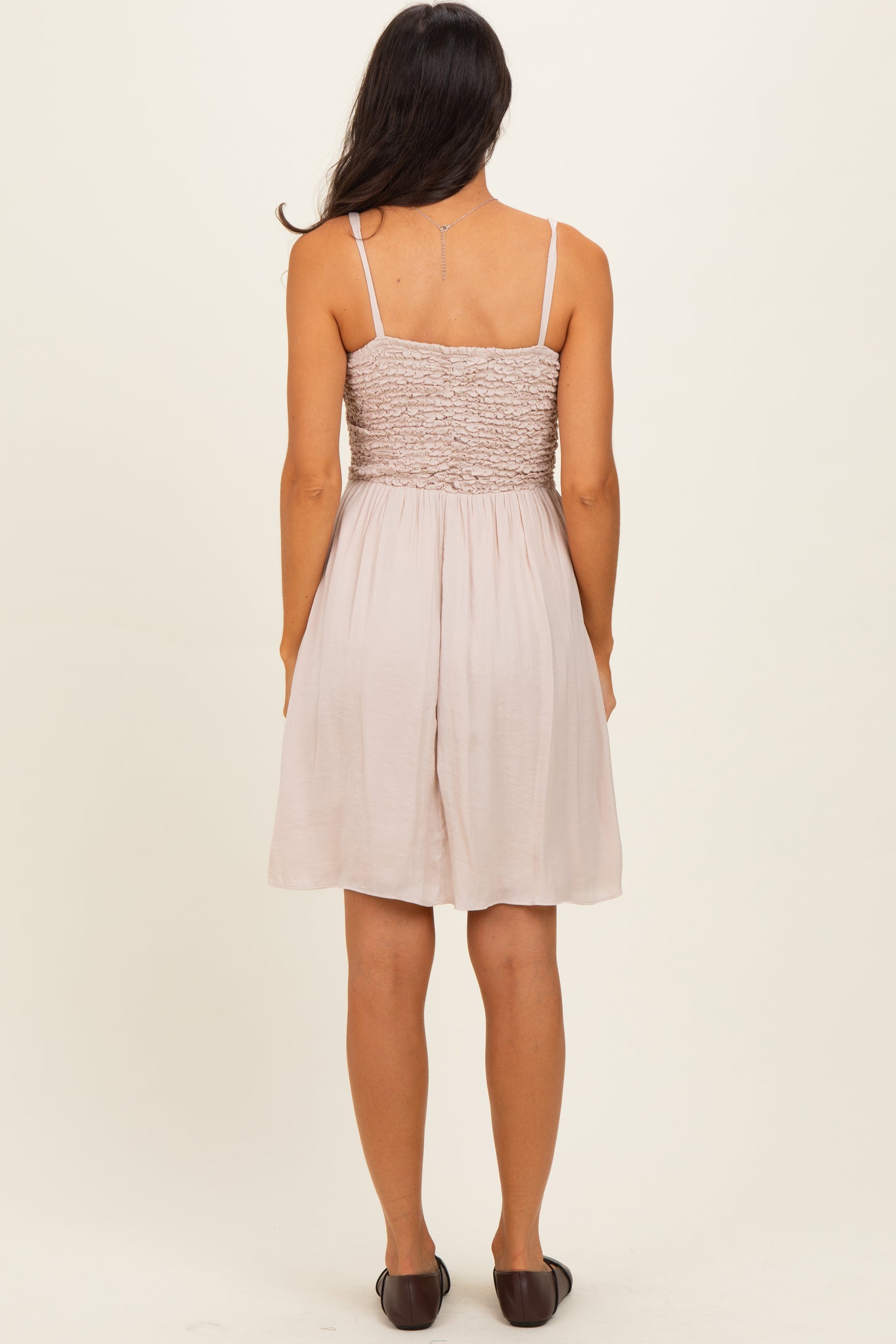 Papyrus Knot Detail Smocked Mini Dress