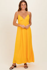 Sunflower V-Neck Open Back Maxi Dress