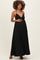 Black V-Neck Open Back Maternity Maxi Dress