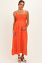 Orange Textured Smocked Maternity Maxi Dress