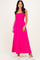 Hot Pink Textured Smocked Maxi Dress