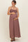 Mauve Textured Smocked Maternity Maxi Dress