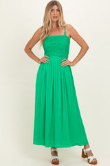 Peridot Textured Smocked Maxi Dress
