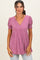 Mauve Ditsy Floral Smocked Sleeve Wrap Top