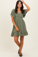Olive Smocked Dress