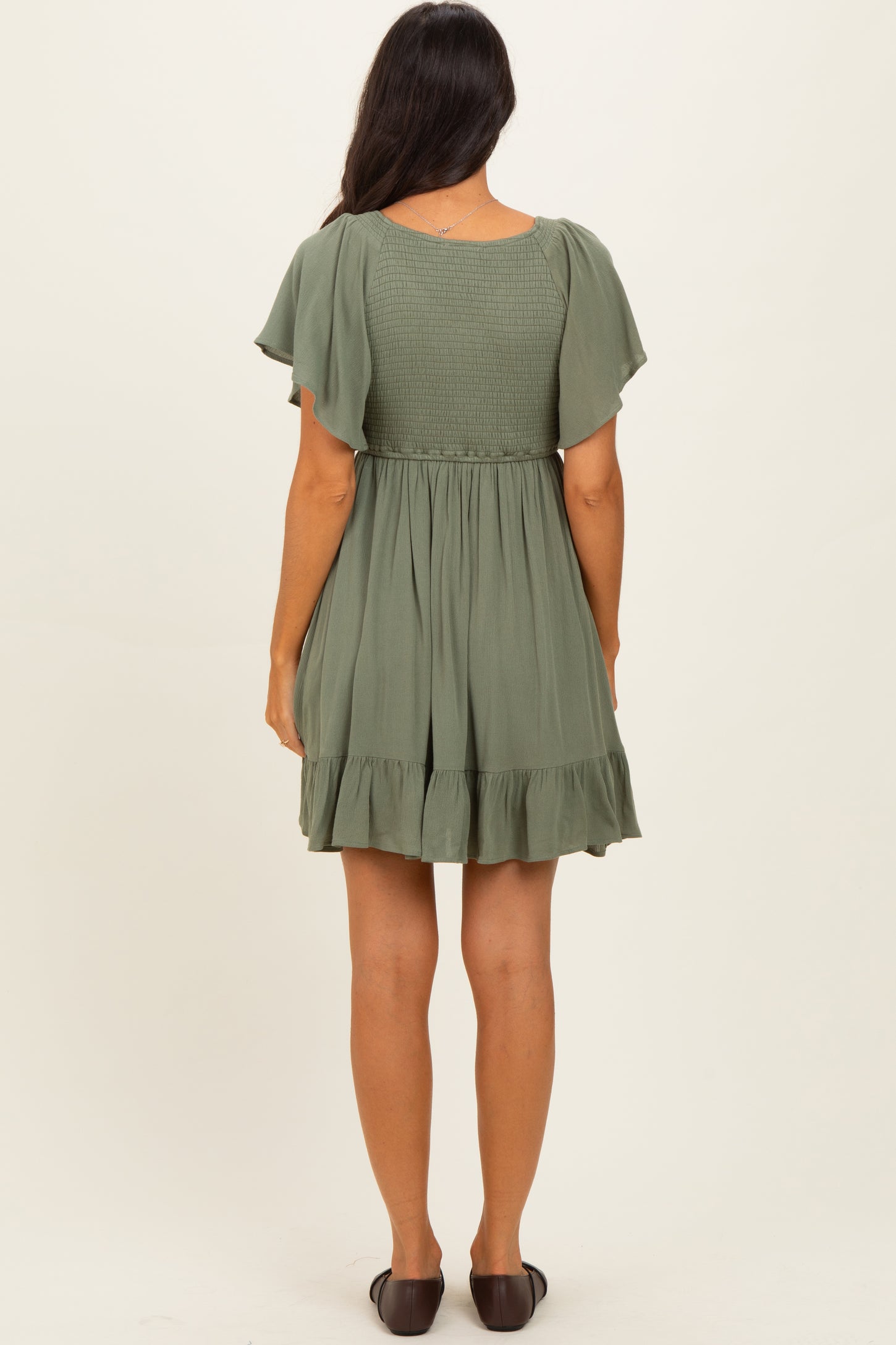 Olive Smocked Dress