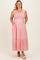 Pink Tiered Smocked Maternity Plus Maxi Dress