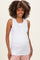White Ribbed Sleeveless Henley Maternity Tank Top