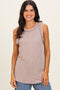 Beige Ribbed Sleeveless Top