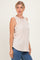 Cream Ribbed Sleeveless Top